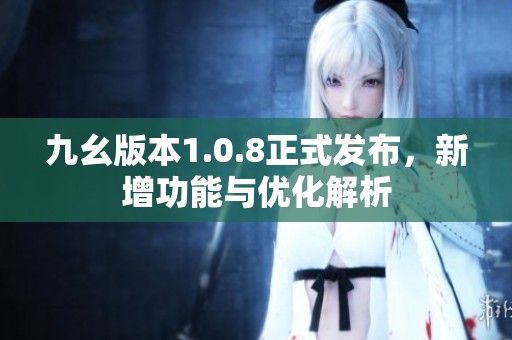 九幺版本1.0.8正式发布，新增功能与优化解析