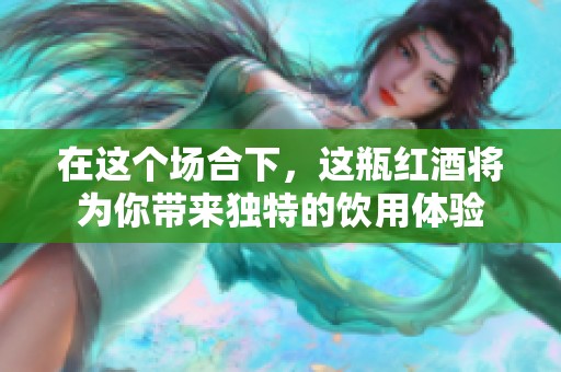 在这个场合下，这瓶红酒将为你带来独特的饮用体验