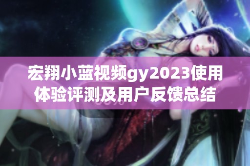 宏翔小蓝视频gy2023使用体验评测及用户反馈总结